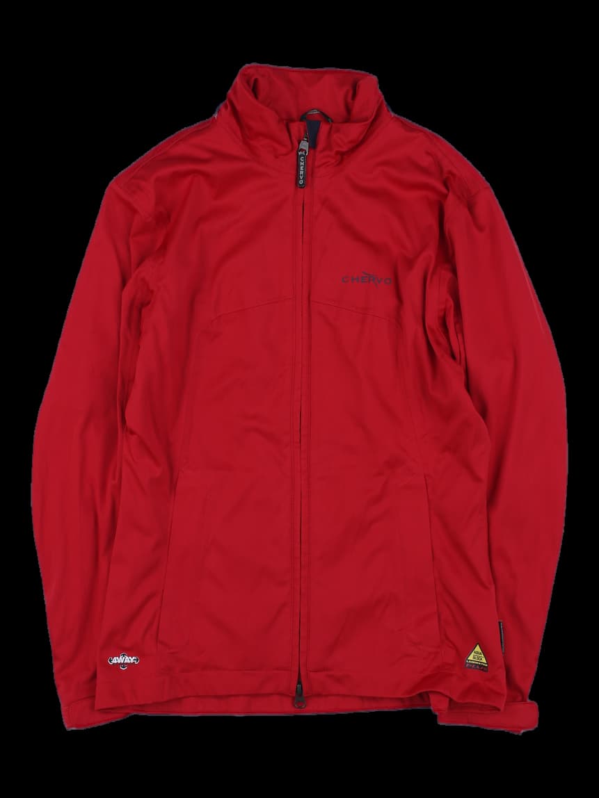 레드 하이넥 긴팔 바람막이 점퍼