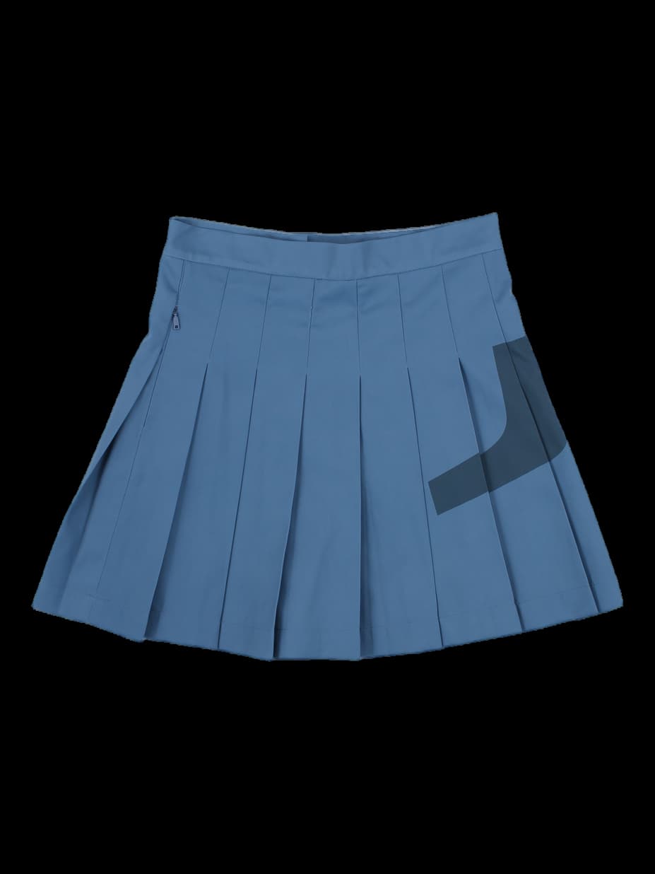 블루 그레이 플리츠 스커트