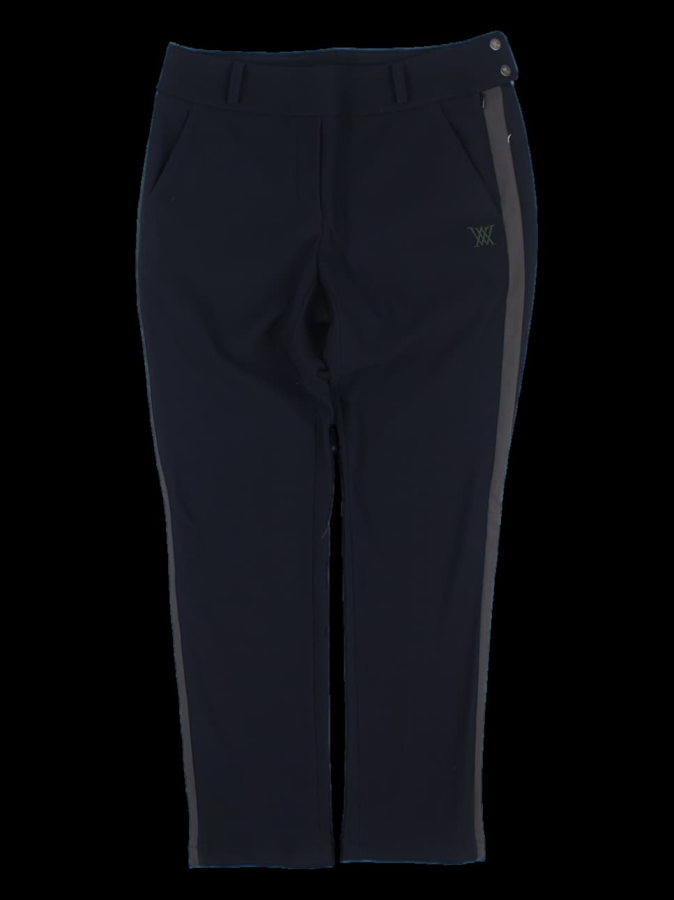 블랙 사이드 배색 골프 팬츠