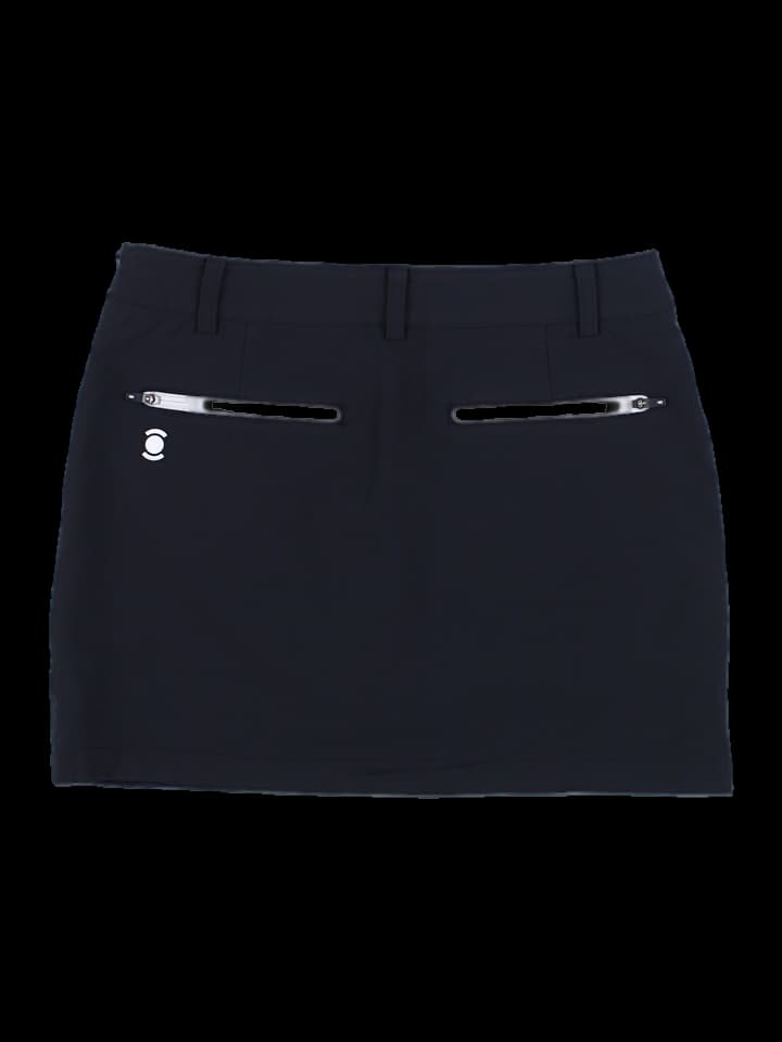 블랙 앤 화이트 컬러블록 미니 스커트