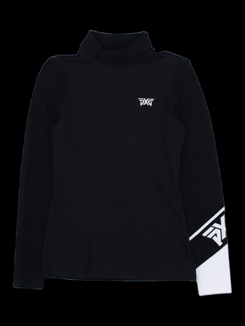 블랙 터틀넥 롱슬리브 티셔츠