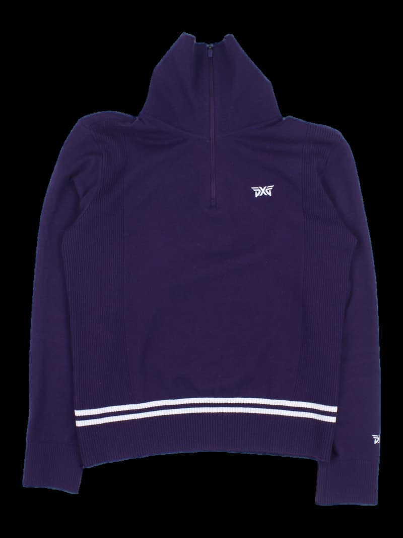 PXG 퍼플 하프 집업 니트