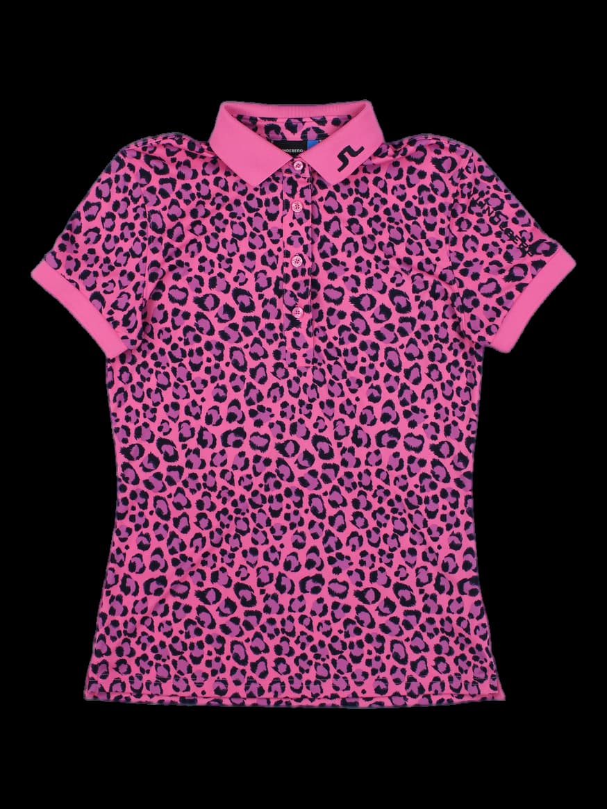 제이린드버그 핑크 레오파드 반팔 폴로 셔츠
