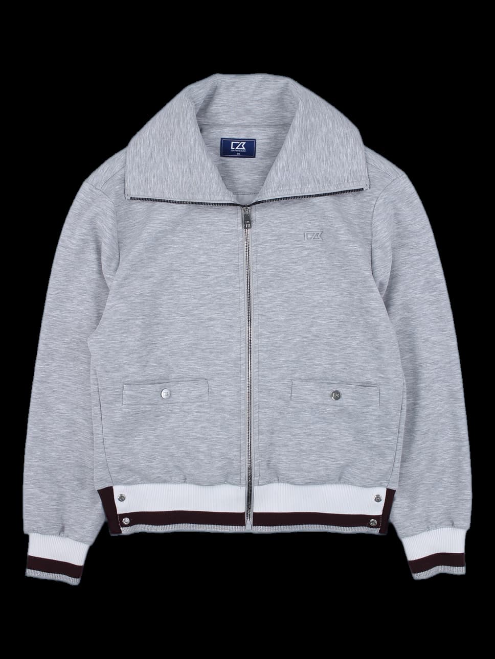 그레이 하이넥 지퍼 자켓