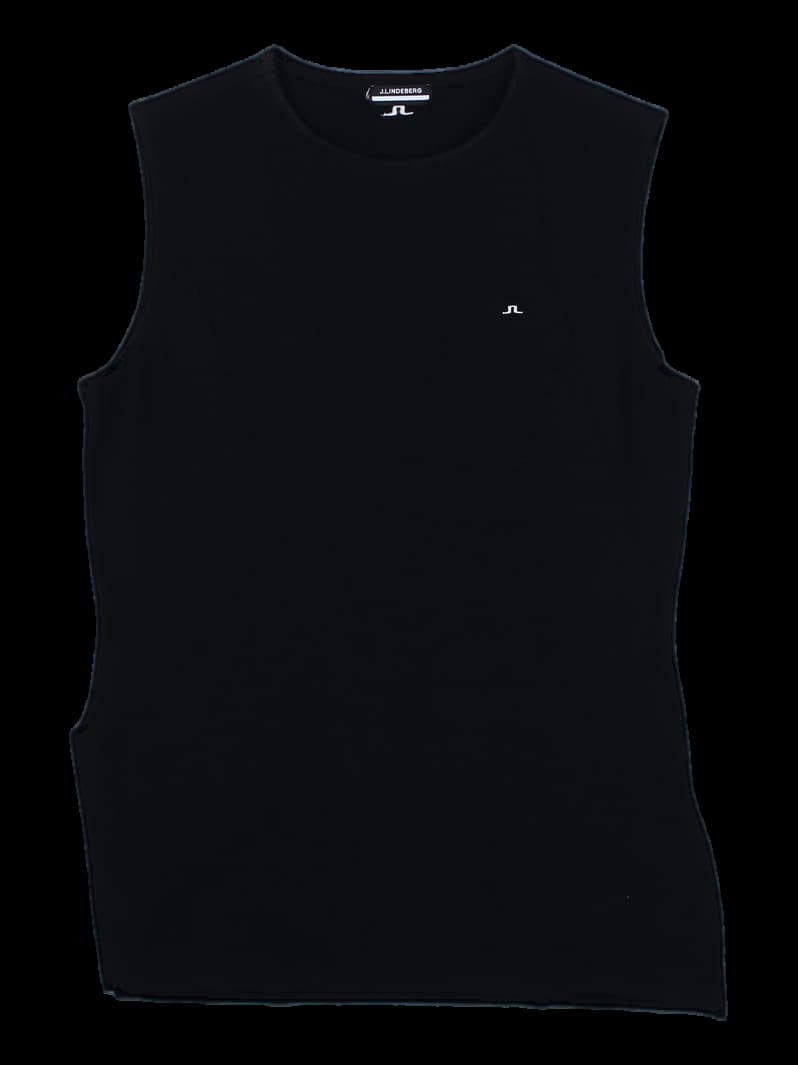 제이린드버그 여성 로고 니트 베스트 블랙