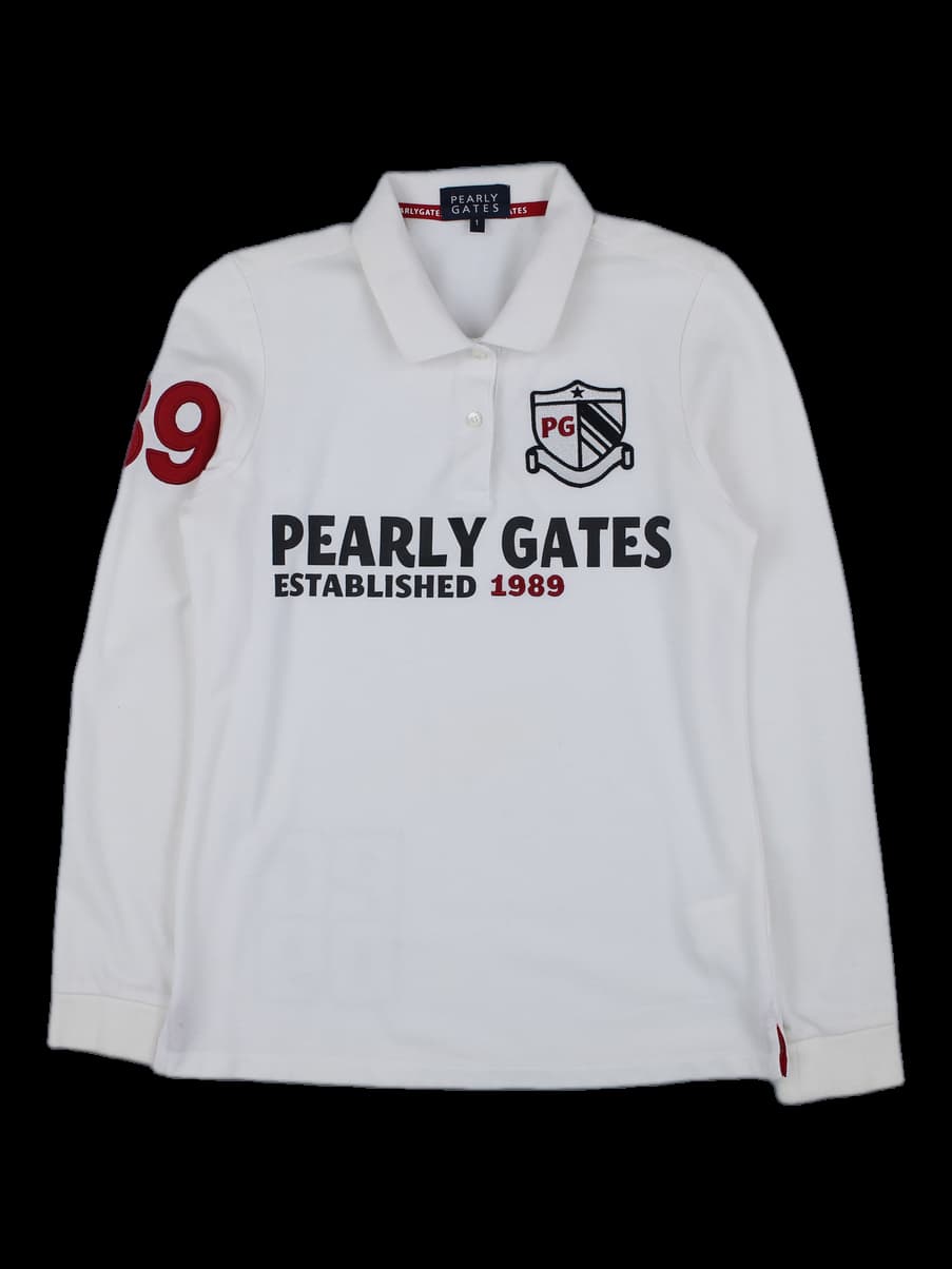 파리게이츠 여성 긴팔 카라티 (화이트/레드 디테일)