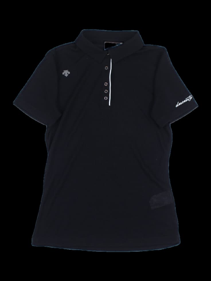 데상트 블랙 반팔 카라티