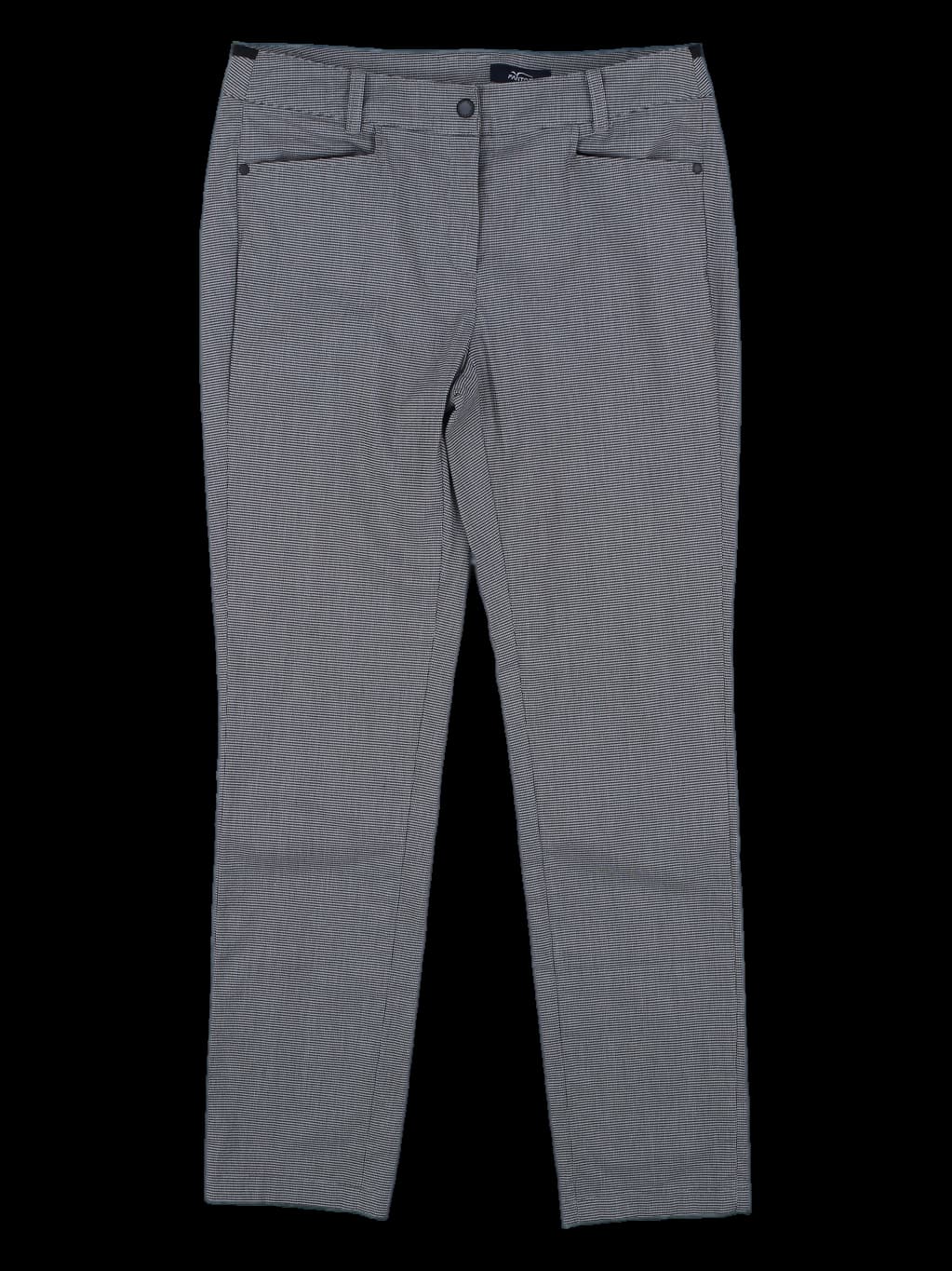 잔체크 슬림핏 긴바지