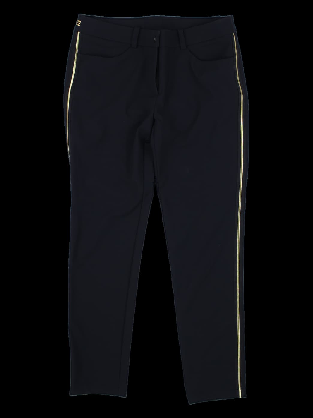 블랙 골드 테이핑 긴바지