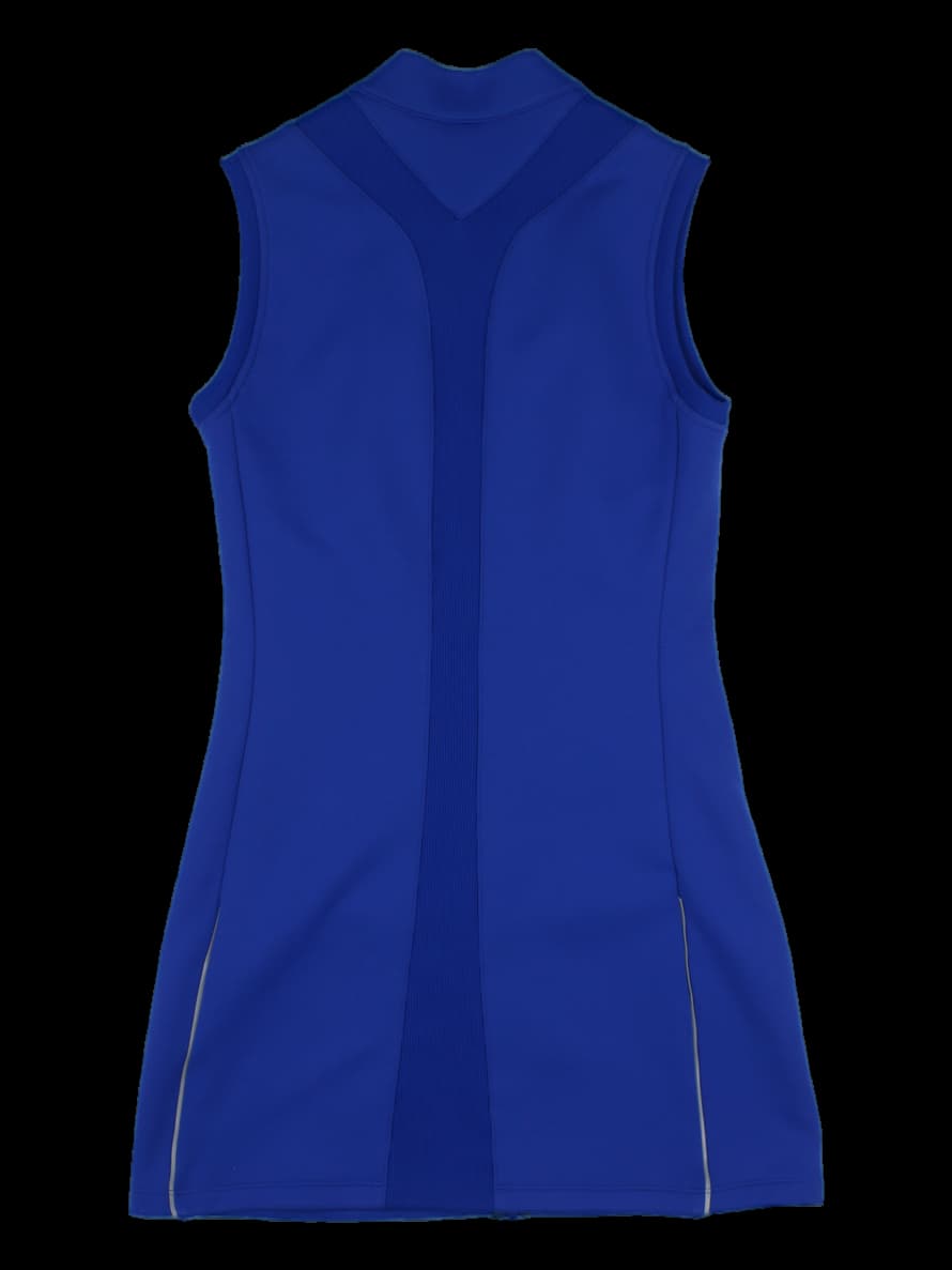 블루 집업 민소매 원피스