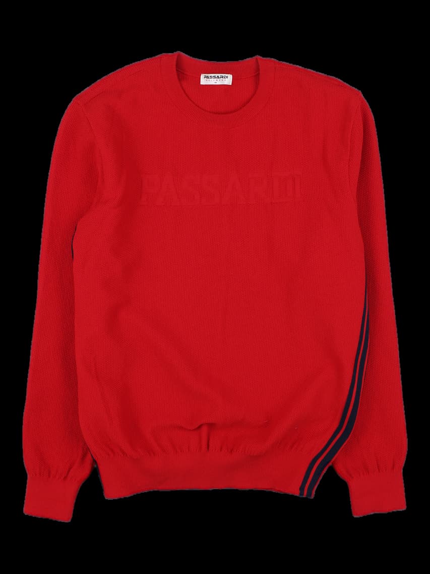 파사디 레드 니트 스웨터