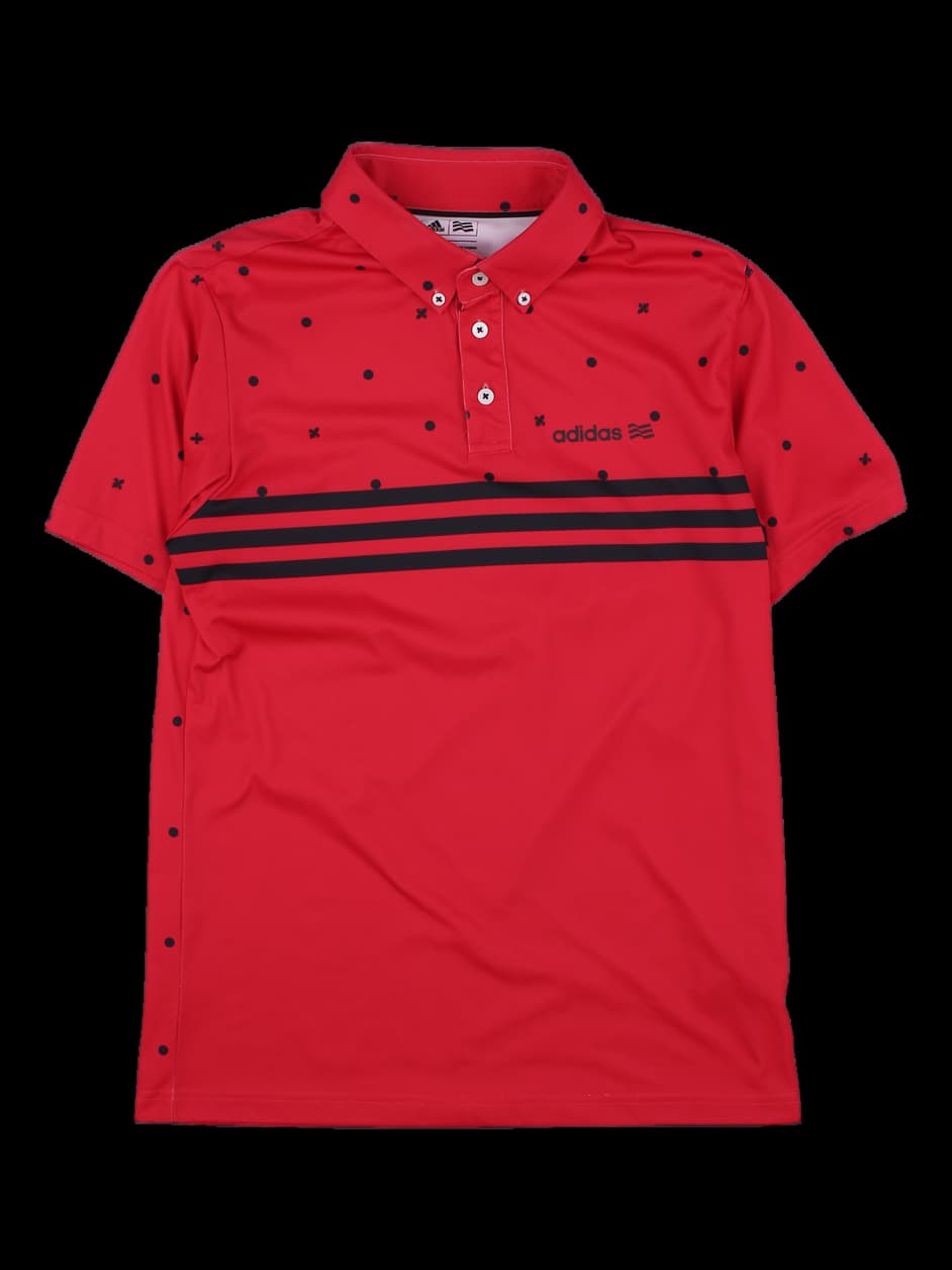 아디다스 레드 도트 프린트 반팔 카라티