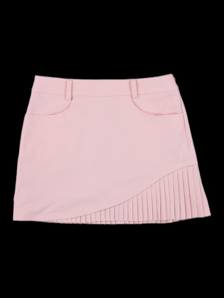 여성 핑크 언발란스 플리츠 골프 스커트