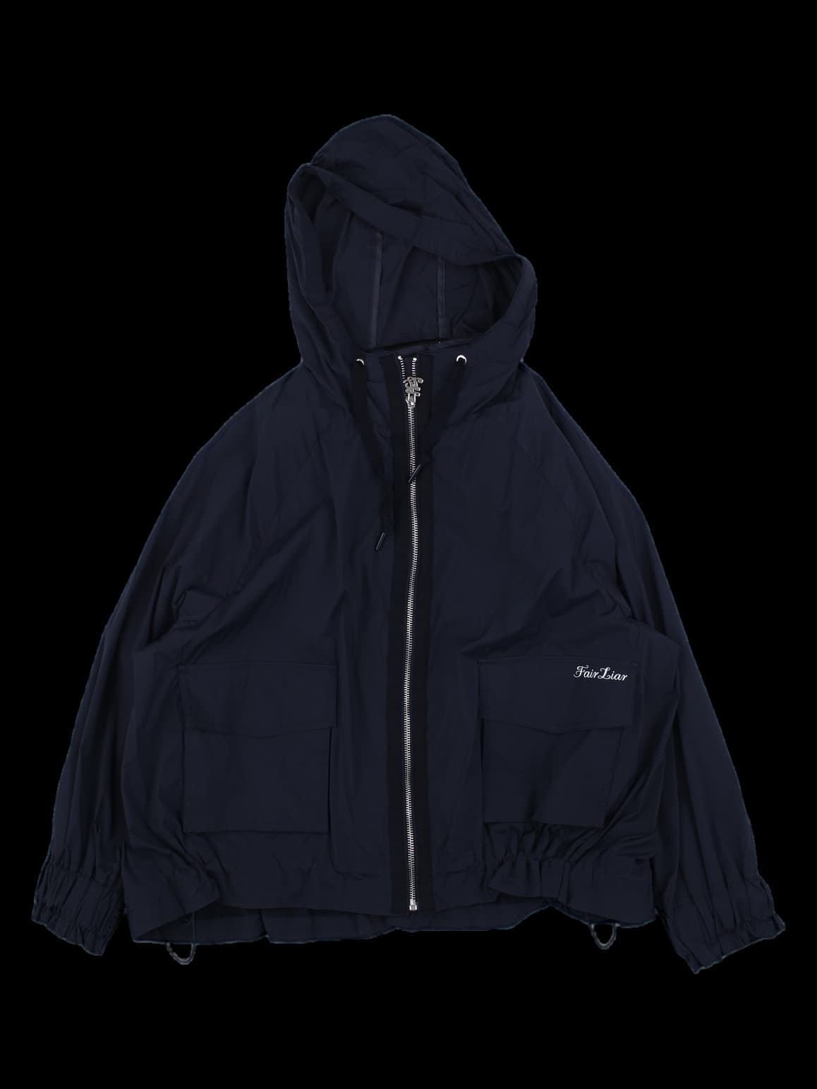 네이비 후드 윈드브레이커 점퍼