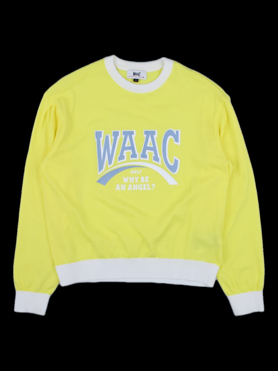 WAAC 옐로우 레터링 프린트 스웨트셔츠