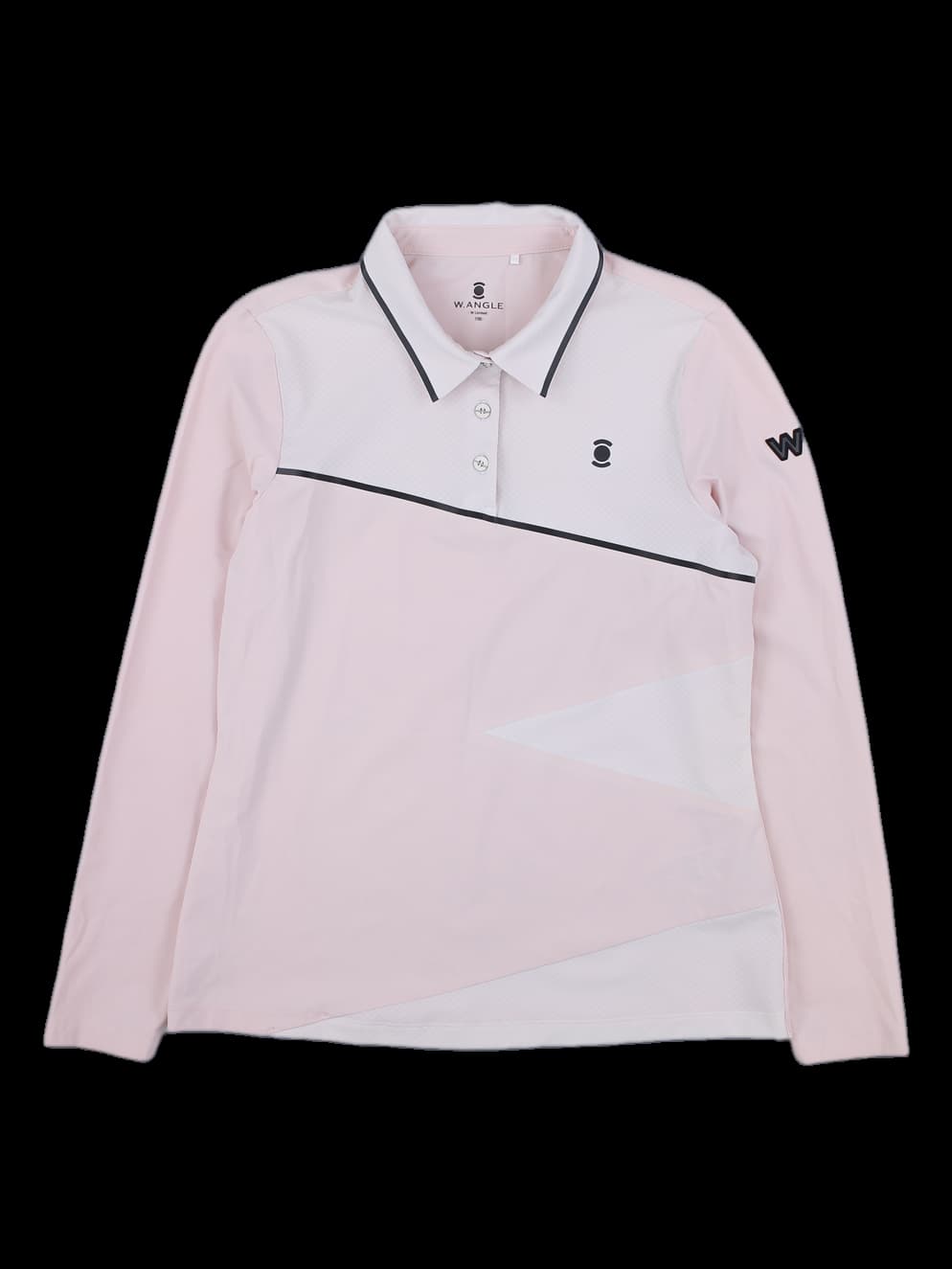 와이드앵글 여성 긴팔 카라 티셔츠 (핑크)