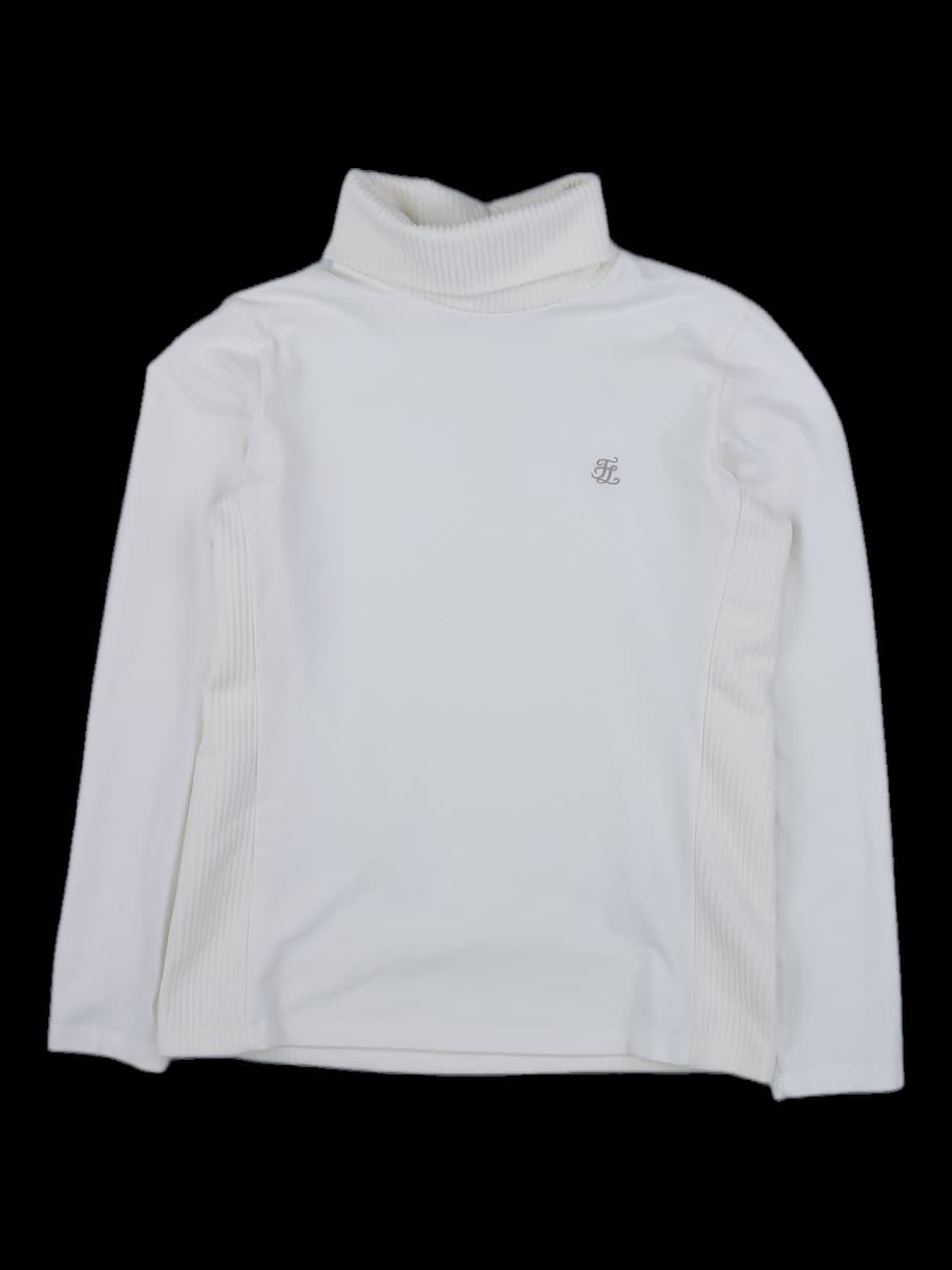 여성 로고 포인트 터틀넥 니트 티셔츠