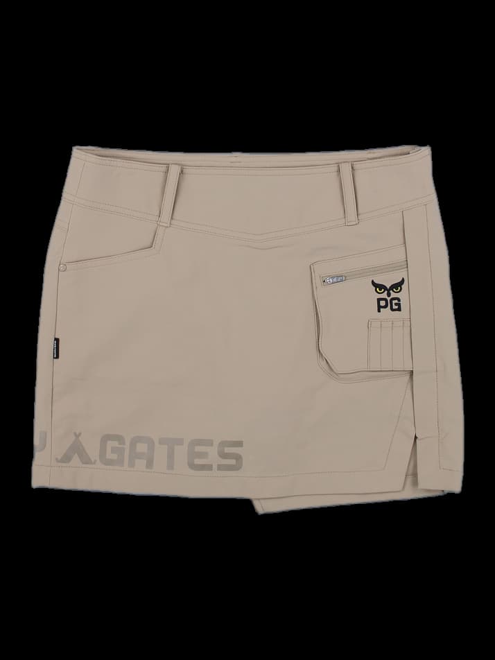 파리게이츠 베이지 로고 프린트 큐롯 스커트