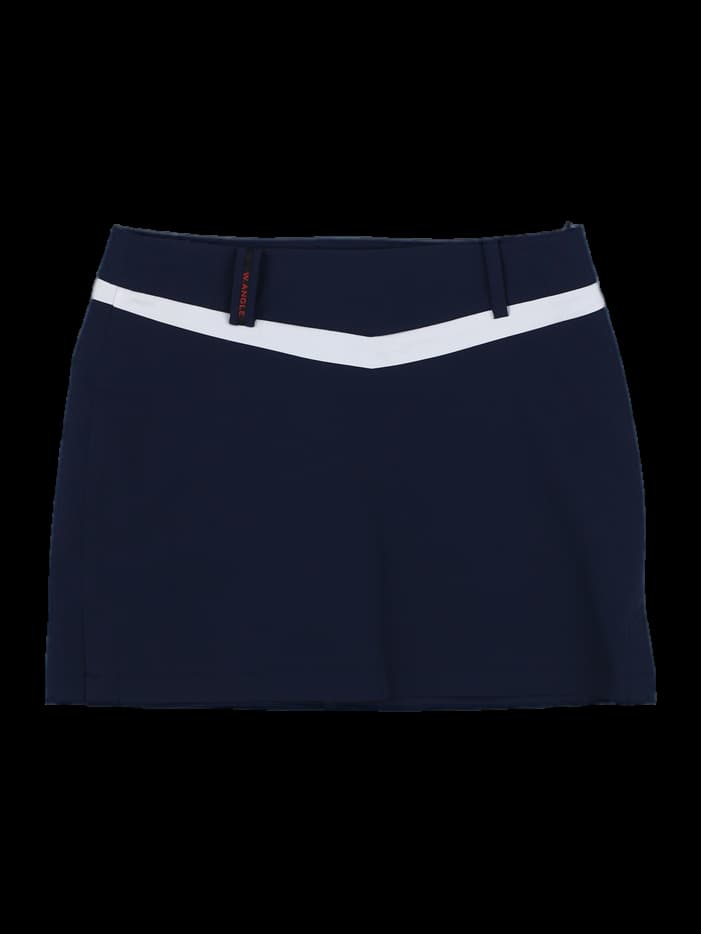 와이드앵글 여성 배색 포인트 골프 스커트