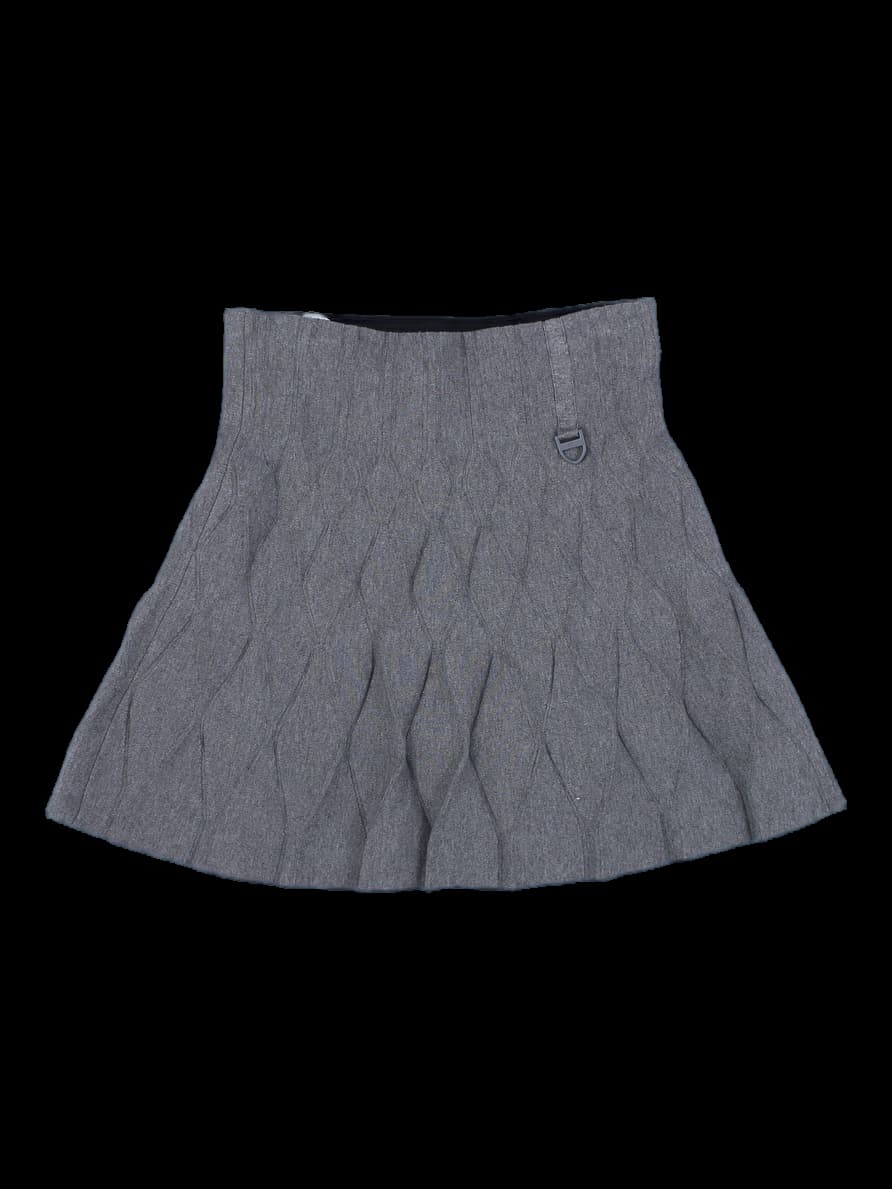 그레이 텍스처드 미니 스커트