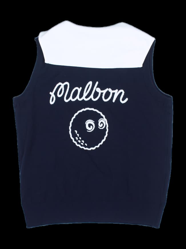 네이비 하프 집업 니트 베스트