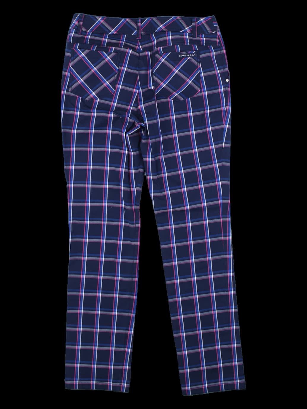 네이비 체크 롱 팬츠