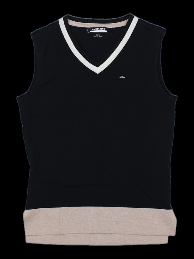 제이린드버그 블랙 배색 니트 베스트