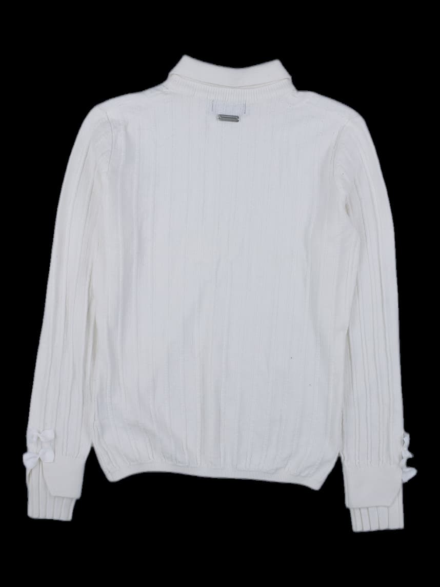 화이트 골지 카라 니트