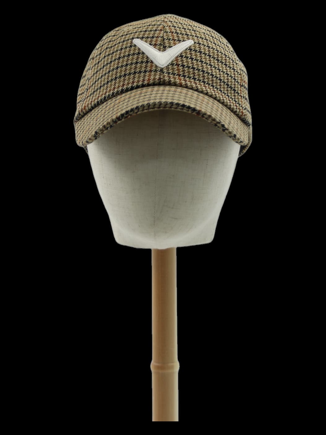 체크 볼캡 베이지