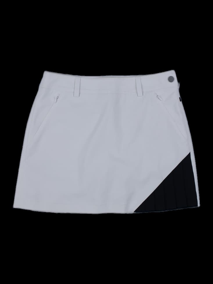 여성 화이트 배색 골프 스커트