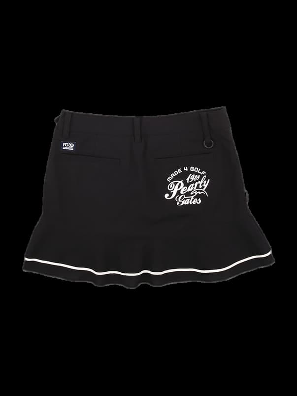 블랙 배색 포인트 프릴 큐롯 스커트