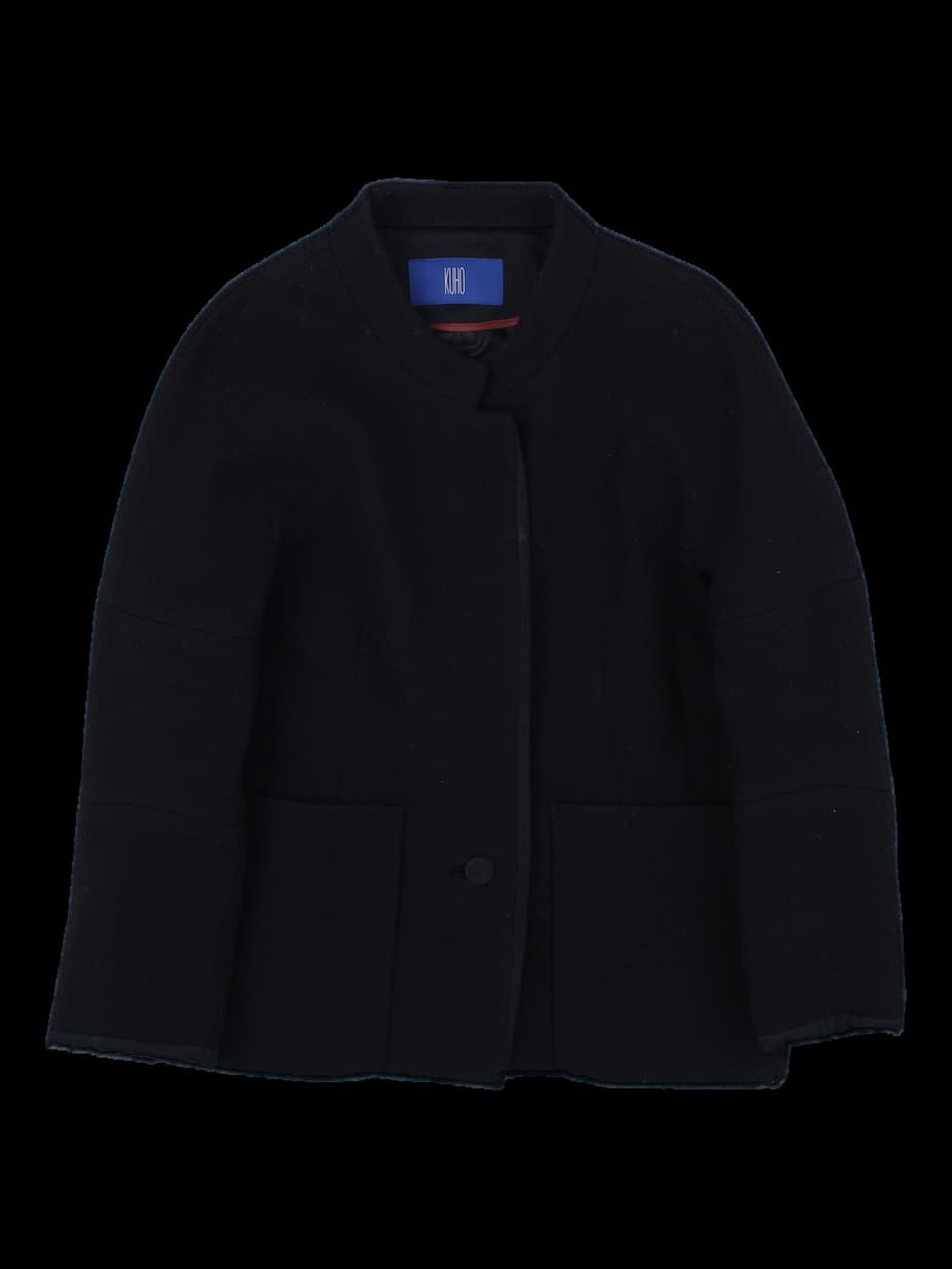 KUHO 블랙 울 믹스 숏 자켓