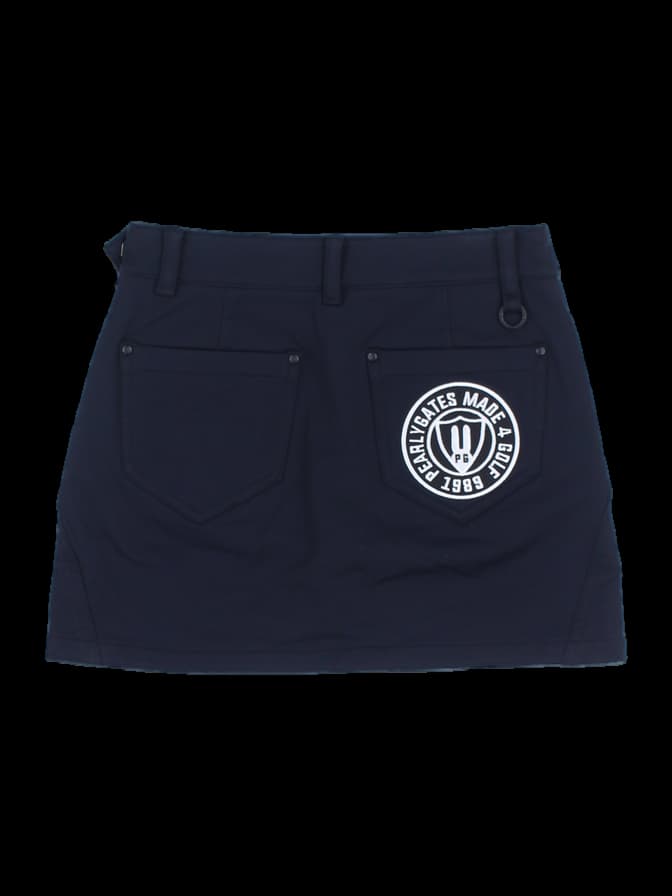 네이비 로고 디테일 스커트