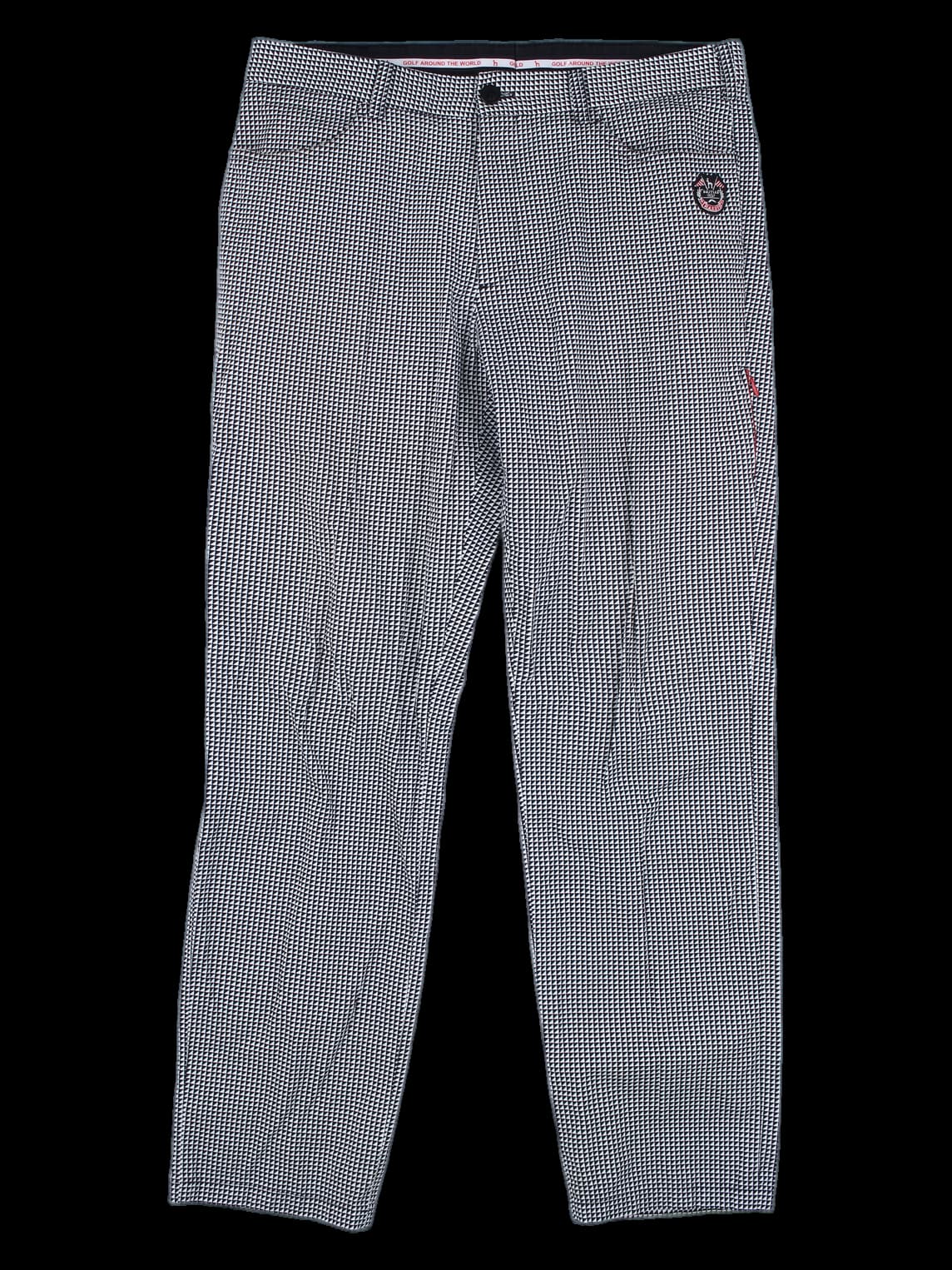 블랙/화이트 기하학 패턴 골프 바지