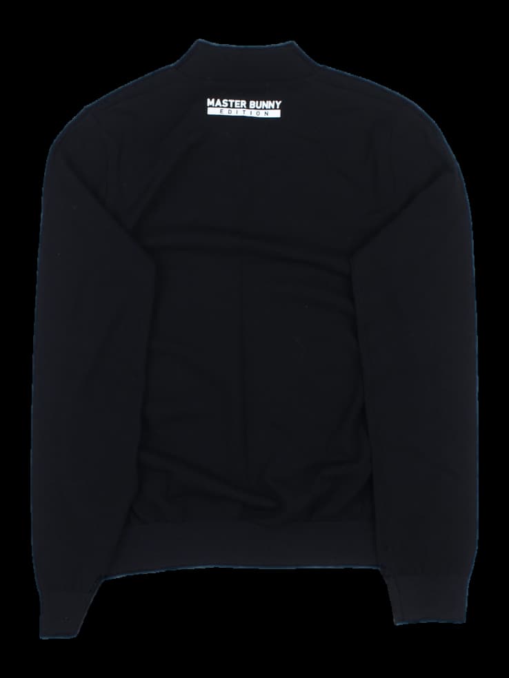 블랙 하프넥 긴팔 니트 티셔츠