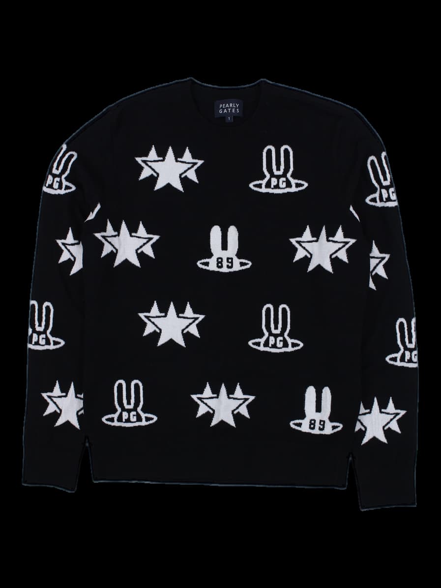 파리게이츠 블랙 패턴 니트 스웨터