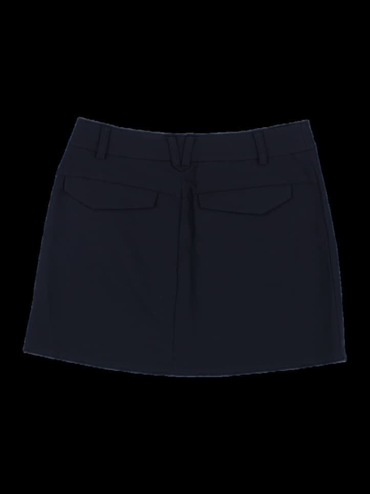 블랙 랩 디자인 A라인 스커트