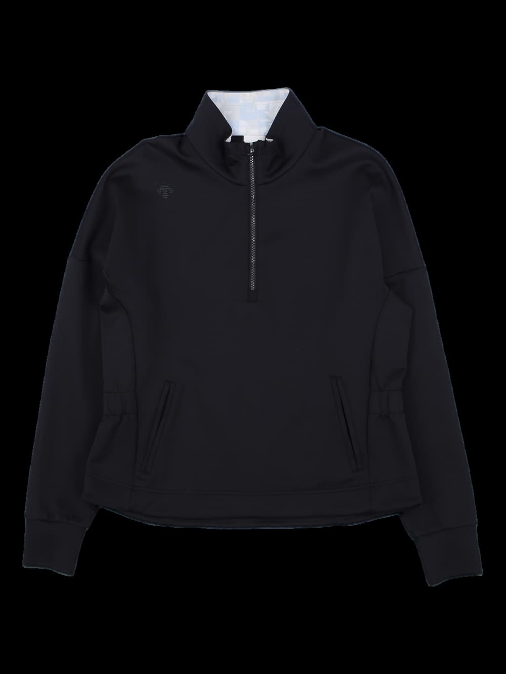 블랙 하프집업 스웨트셔츠