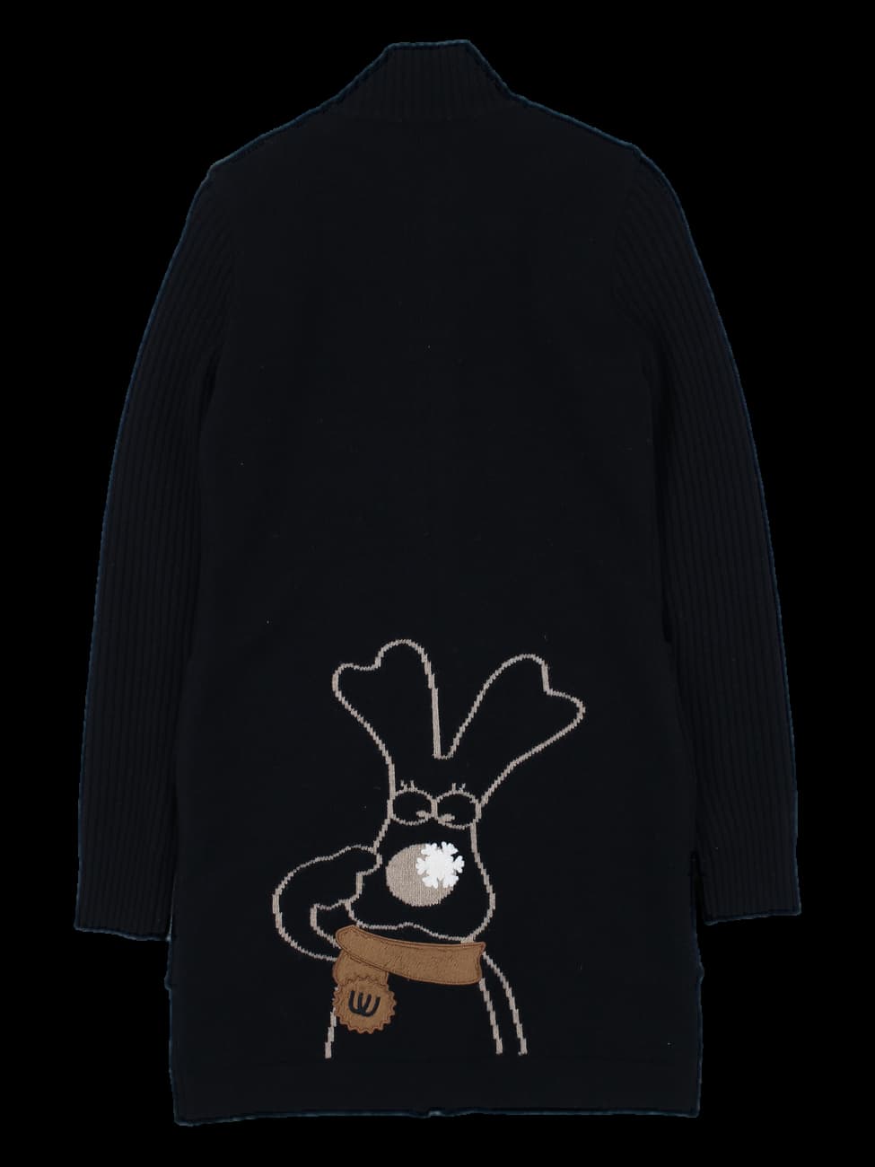 블랙 롱 지퍼 업 니트 가디건