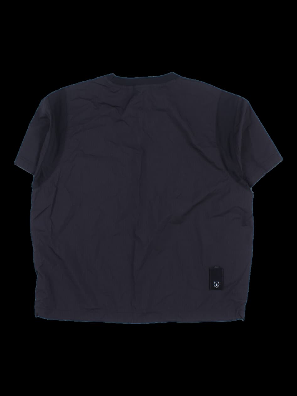 블랙 반팔 나일론 크루넥