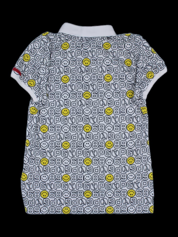 파리게이츠 여성 올오버 패턴 스마일 반팔 카라티