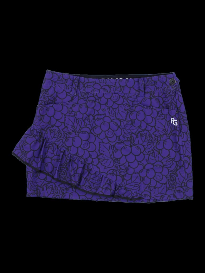 파리게이츠 퍼플 포도 패턴 랩 큐롯 스커트