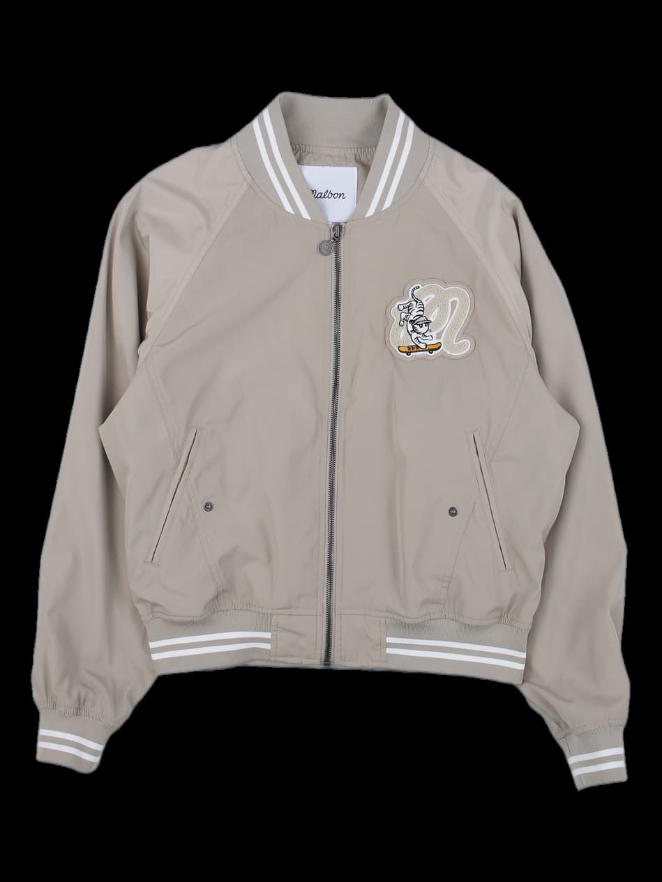 베이지 말본 골프 그래픽 스타디움 자켓