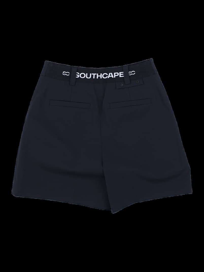 블랙 파우치 디테일 하이웨이스트 반바지