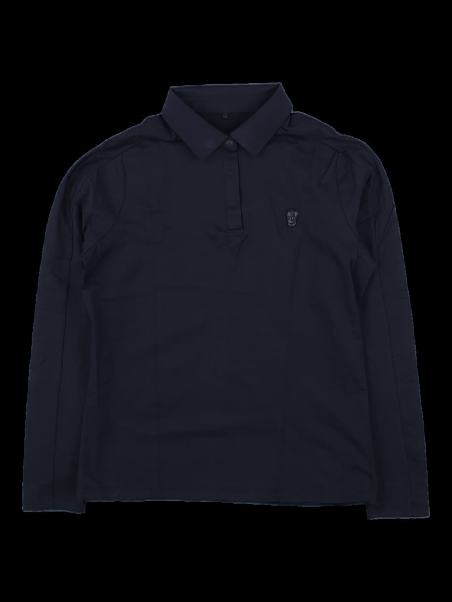 블랙 긴팔 카라 티셔츠