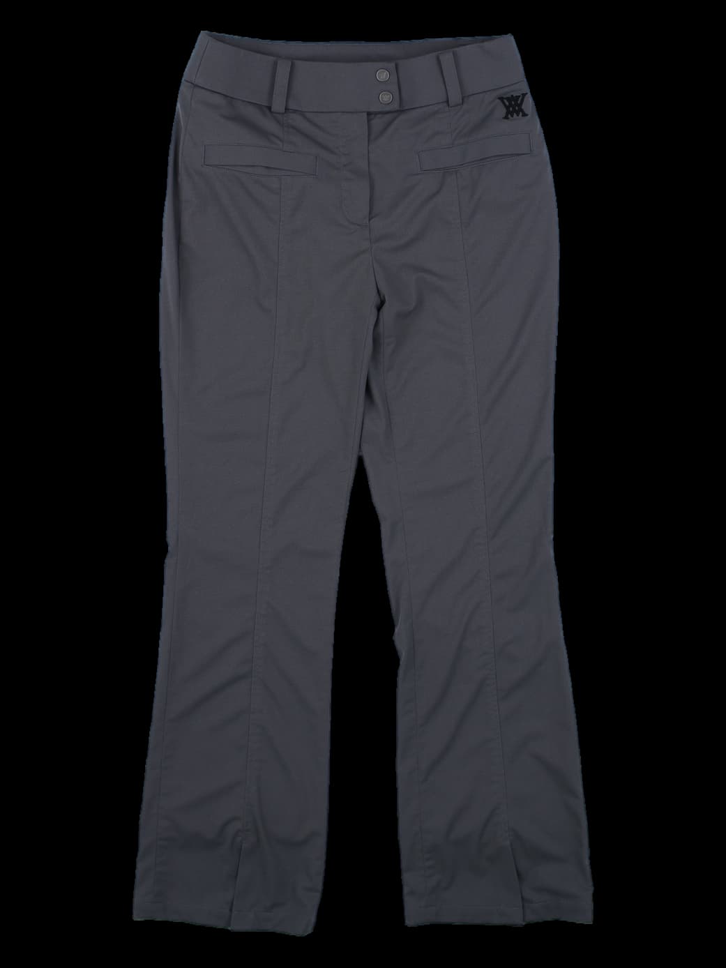 다크 그레이 로고 부츠컷 팬츠