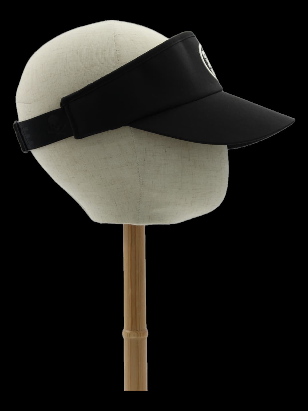 블랙 로고 포인트 바이저 모자