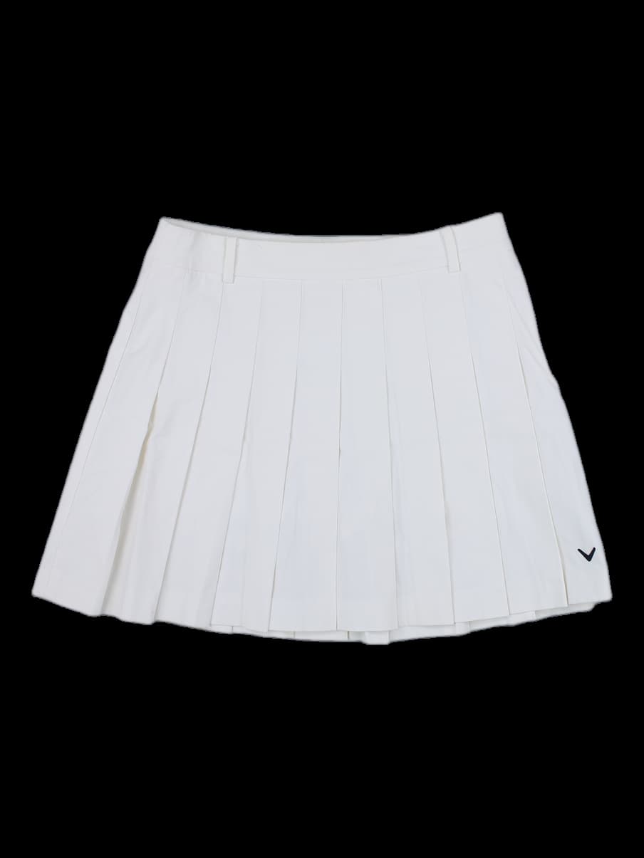 화이트 플리츠 스커트