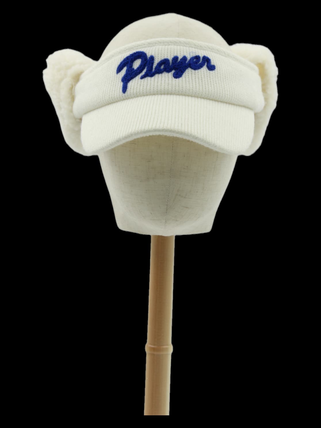 플레이어 자수 니트 썬캡 이어머프