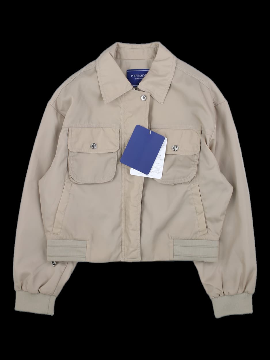 베이지 크롭 점퍼 자켓